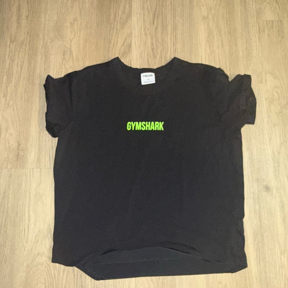 Gymshark l Tee in Black with‎ Neon Green Logo